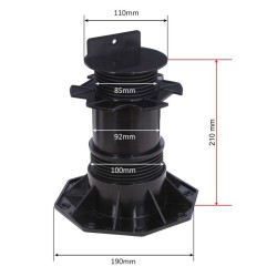 XPOtool Säädettävät terassijalat 30 kpl, 137-215 mm, 2700 kg, musta