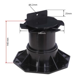 XPOtool Säädettävät terassijalat 30 kpl, 137-215 mm, 2700 kg, musta