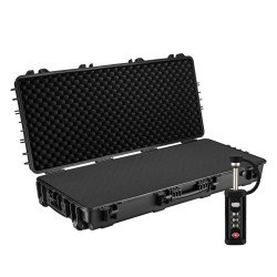 Kuljetuslaatikko 119 x 53 x 21 cm IP67 TSA lukko vaahtomuovivuoraus PP ja lasikuitu musta