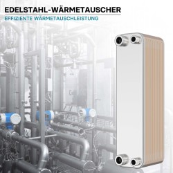 Levylämmönvaihdin 40 kpl, max. 165 kW, 4 m³/h, 1,60 l, ruostumaton teräs