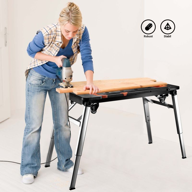 7-in-1-työpöytä 108,5 x 55 x 52 cm, max 250 kg, musta