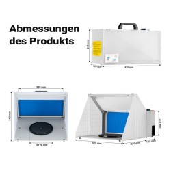 Airbrush-poistojärjestelmä 4 m³/min, LED-valaistus, harmaa