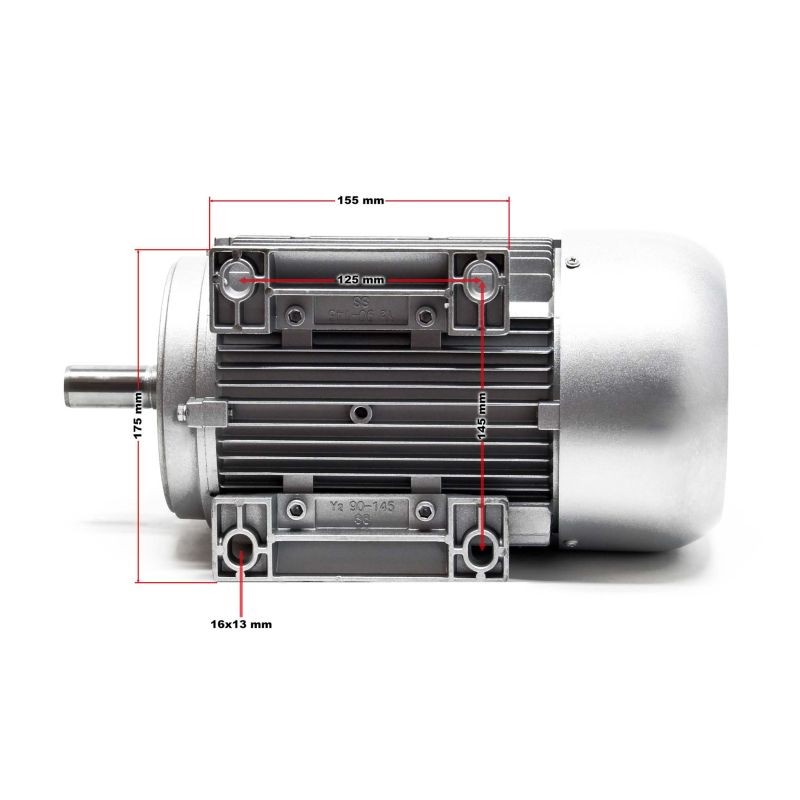 Sähkömoottori 1,5 kW (2 PS) 2850 k/min 220-240 V 1-vaiheinen 2-napainen kuparikäämitys