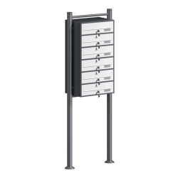 6 osainen seisova postilaatikkojärjestelmä valkoinen antrasiitti 556 x 270 x 1500 mm