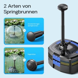 SunSun CUF-5800 lamppupumppu, suihkulähde ja 11 W UV-C-selkeytin 5200 l/h, 55 W, 4,8 m