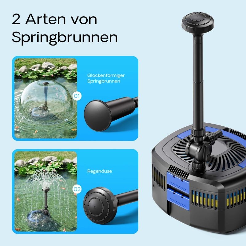 SunSun CUF-5800 lamppupumppu, suihkulähde ja 11 W UV-C-selkeytin 5200 l/h, 55 W, 4,8 m