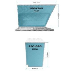 XPOtool alumiininen säilytyslaatikko alustaan oikea 600 x 250 x 400 mm, 50 l, hopea