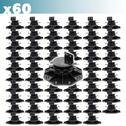 XPOtool Säädettävät terassijalat 60 kpl, 33–64 mm, 2700 kg, musta