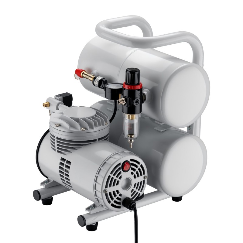 Airbrush-kompressori AS06T 1/4 PS, 3,2 bar, 65-69 l/min, 7,5 l, varustepaketti
