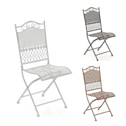 Nostalginen rautainen taittotuoli antiikkipatinalla terassille ja puutarhaan