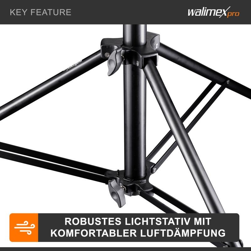 Walimex pro AIR Jumbo 290 valojalka, 290 cm, 20 kg kantavuus, ilmadämpäys, alumiini