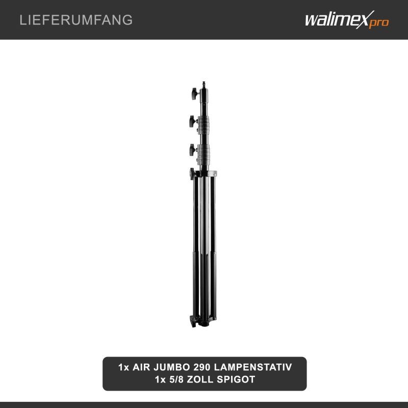 Walimex pro AIR Jumbo 290 valojalka, 290 cm, 20 kg kantavuus, ilmadämpäys, alumiini