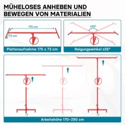 XPOtool Levynnostin 40 kg, 170-290 cm, kipsilevyjen ja paneelien asennusapu