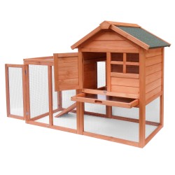Kaksikerroksinen pieneläinhäkki 1220 x 630 x 920 mm ruskea kuusipuu