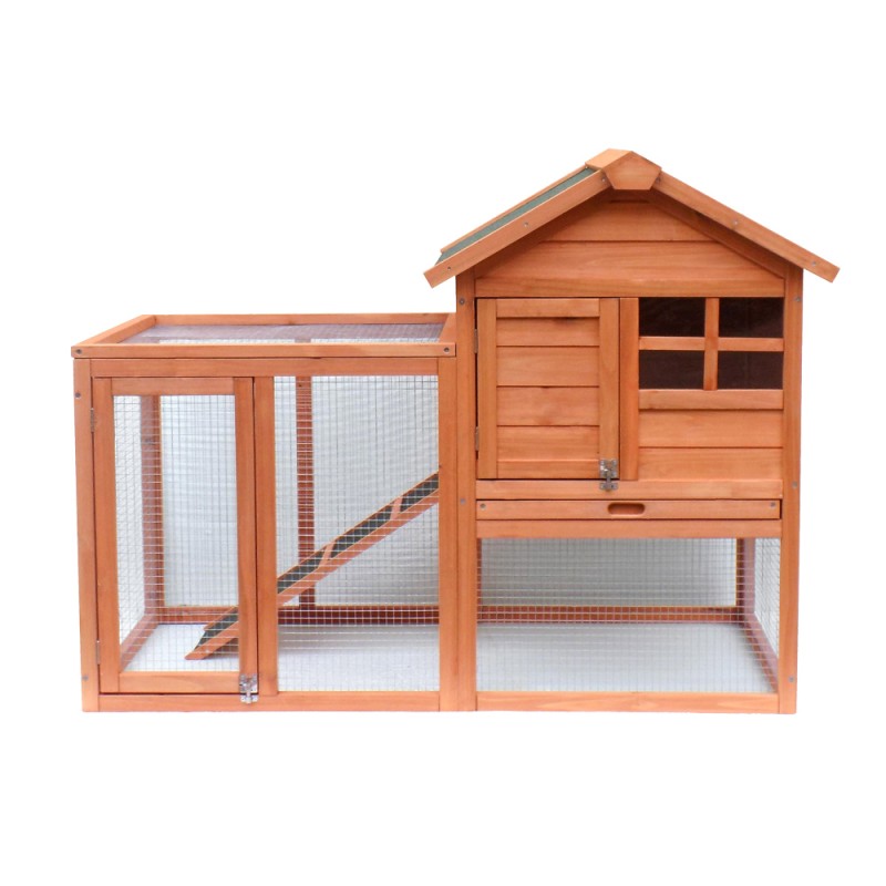 Kaksikerroksinen pieneläinhäkki 1220 x 630 x 920 mm, ruskea, kuusipuu
