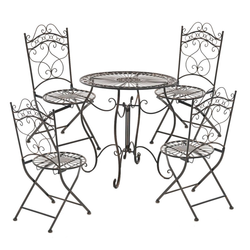 Nostalginen rautainen taittotuoli antiikkipatinalla terassille ja puutarhaan