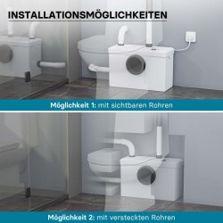 Jätevesipumppu 3/1 600 W silppurilla, 3 liitäntää, 10 m nousu, WC ja suihku