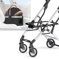Fudajo 2-in-1 lemmikkirattaat ja kuljetuskassi, musta, alumiini, pienille ja keskikokoisille lemmikeille