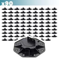 XPOtool Säädettävät terassitukijalat 90 kpl, 18-28 mm, 2700 kg, musta