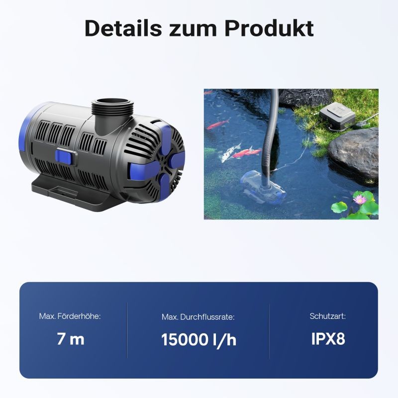 SunSun CET-15000 SuperECO lamppumppu 15 000 l/h, 180 W, suodatinpumppu