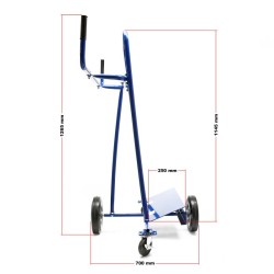 Levykärry 300 kg, 4 pyörää, sininen