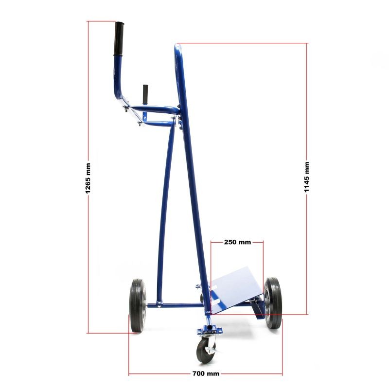 Levykärry 300 kg, 4 pyörää, sininen
