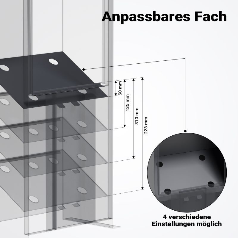 Lukittava vapaasti seisova postilaatikko, teräs, antrasiitti, 420 x 240 x 1020 mm