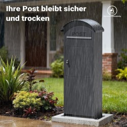 Lukittava vapaasti seisova postilaatikko, teräs, antrasiitti, 420 x 240 x 1020 mm