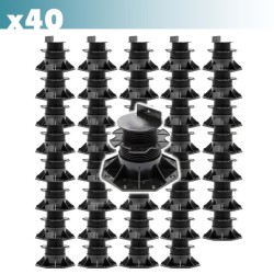 XPOtool Säädettävät terassitukijalat 40 kpl, 60–138 mm, 2700 kg, musta