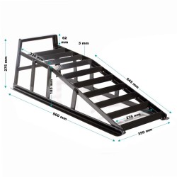 Ajoramppisetti 2 kpl + 2 jatkopalaa, 2 t, 915x350x275 mm, teräs, musta