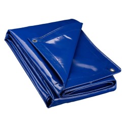 Säänkestävä suojapeite 4 x 8 m sininen PVC pinnoite vedenpitävä UV suojaus