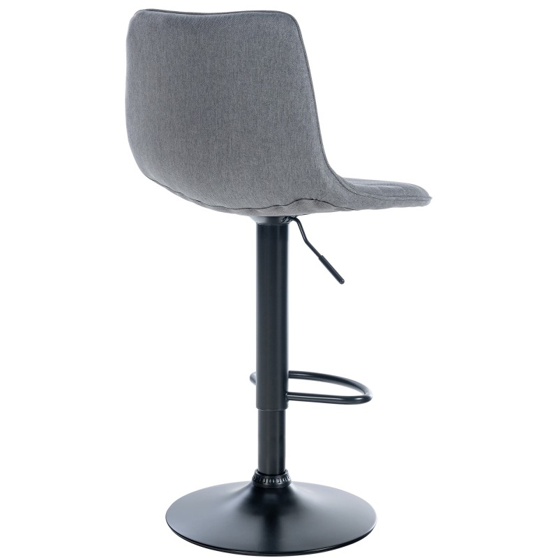 Ergonominen korkeussäädettävä baarijakkara, metallirunko, kangasverhoilu