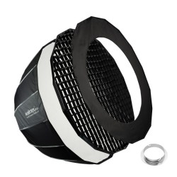 Walimex pro Parabolinen Softbox 120 cm Elinchrom ja Bowens adapterit kenno maski ja kuljetuslaukku