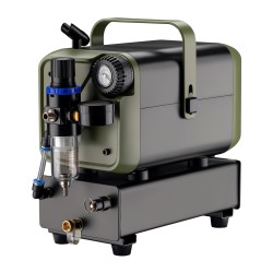 Airbrush-kompressori HS-679F, 28 l/min, 1,5 l säiliö, 3 bar, vihreä