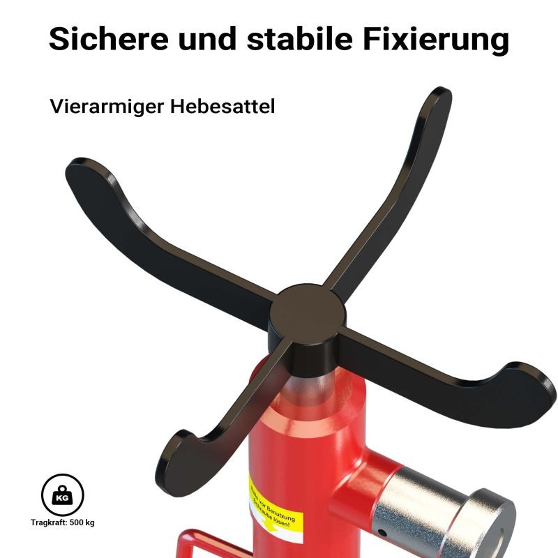 Hydraulinen vaihteistonnoste 500 kg, nostokorkeus 110–195 cm, 4 ohjauspyörää
