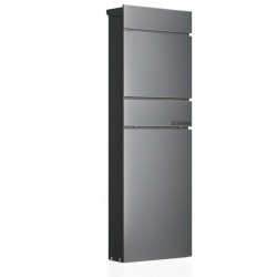 Postilaatikko sanomalehtitilalla antrasiitti 395 x 142 x 1150 mm sinkitty teräs 2 kpl avaimet