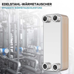 Levy-lämmönvaihdin 20 kpl, 115 kW, 12 m³/h, 1,00 l, ruostumaton teräs