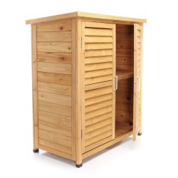 Puutarhakaappi kuusipuuta, ruskea, 870 x 465 x 916 mm, pulpettikatto