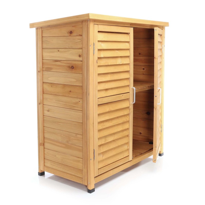 Puutarhakaappi kuusipuuta, ruskea, 870 x 465 x 916 mm, pulpettikatto