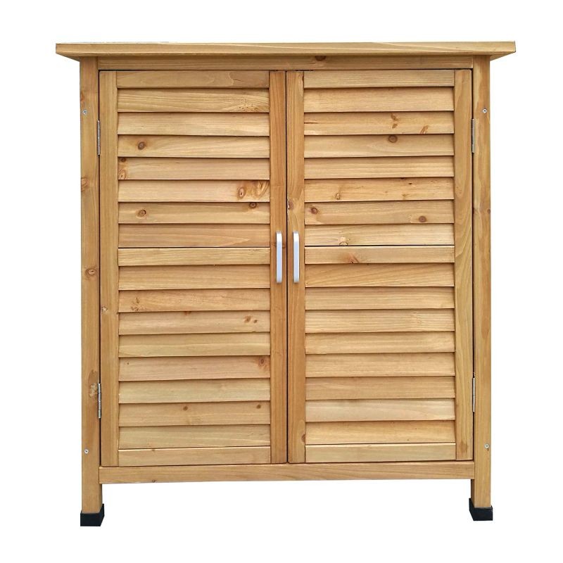 Puutarhakaappi kuusipuuta, ruskea, 870 x 465 x 916 mm, pulpettikatto