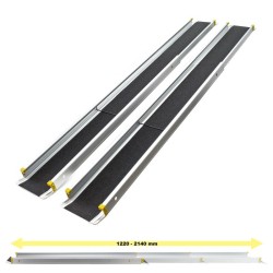 Alumiininen teleskooppiramppisetti 2 kpl, 270 kg, 121,5–213,5 cm, musta