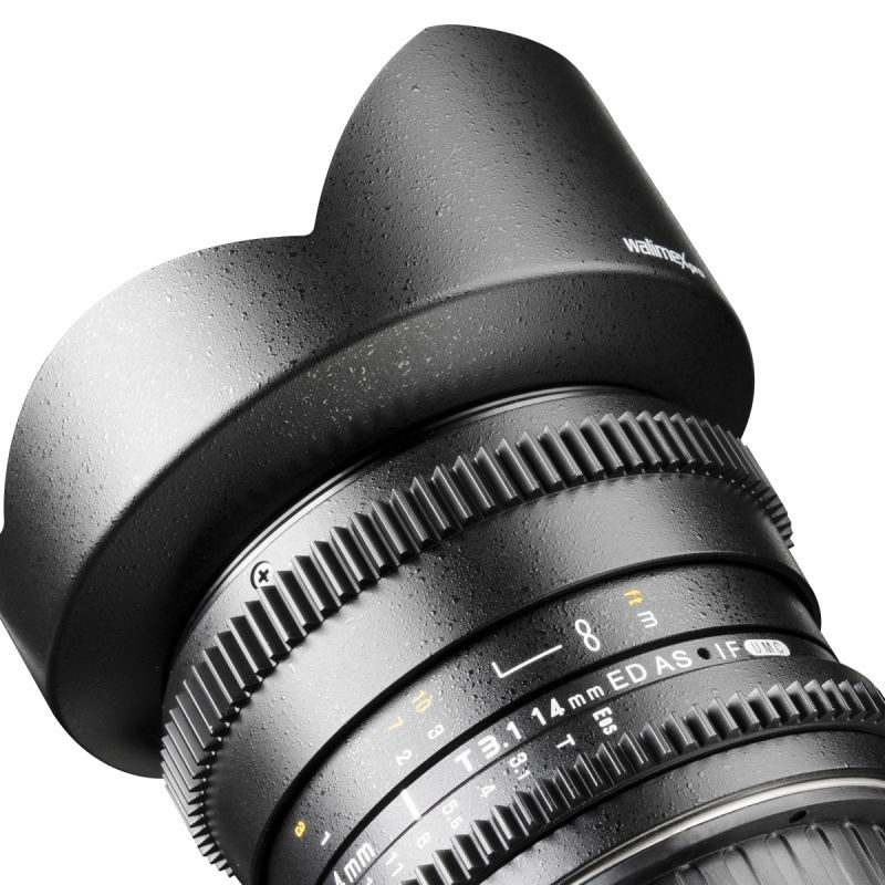 Walimex Pro 14 mm 1:3,1 VDSLR laajakulmaobjektiivi valokuvaus- ja videokuvaukseen Nikon F, musta