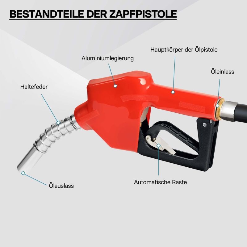 Diesel- ja lämmitysöljypumppu 230V 550W 60 l/min, itseimevä, automaattinen pistoli