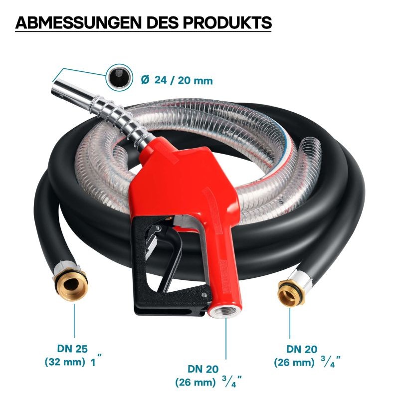 Diesel- ja lämmitysöljypumppu 230V 550W 60 l/min, itseimevä, automaattinen pistoli