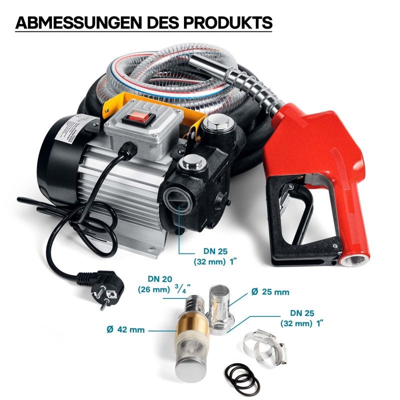 Diesel- ja lämmitysöljypumppu 230V 550W 60 l/min, itseimevä, automaattinen pistoli