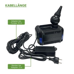 SunSun CDF 8000 lampupumppu 8000 l h 65 W 24V DC kuivakäynti ja lukitussuojalla