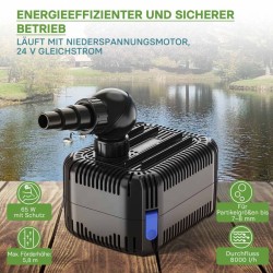 SunSun CDF-8000 lampupumppu 8000 l/h, 65 W, 24V DC, kuivakäynti- ja lukitussuojalla