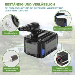 SunSun CDF-8000 lampupumppu 8000 l/h, 65 W, 24V DC, kuivakäynti- ja lukitussuojalla