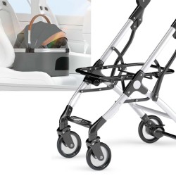 Fudajo 2in1-koiravaunut, harmaa, alumiini, irrotettava kuljetuskori, max 15 kg