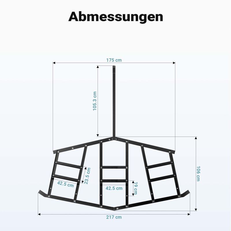 Tasauslaahus 217 x 106 cm, mönkijälle, UTV:lle ja puutarhatraktorille, hiiliteräs, musta
